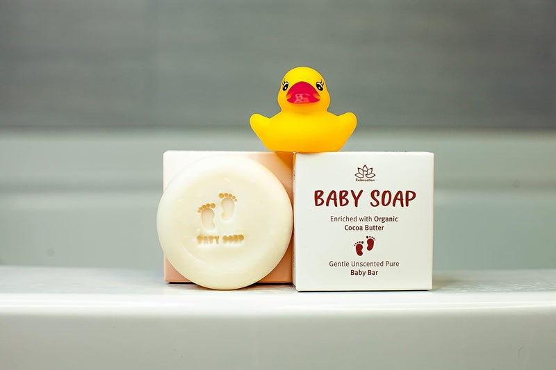 Relaxcation Organic Unscented Baby Soap Bar - 4 Simple Ingredients - ORGANIC Coconut, Olive, Castor Oil, and Moisturizing Cocoa Butter - All Natural Cold Processed Soap Bars For Newborn, Baby, Kids (Set of 3) - Image 4